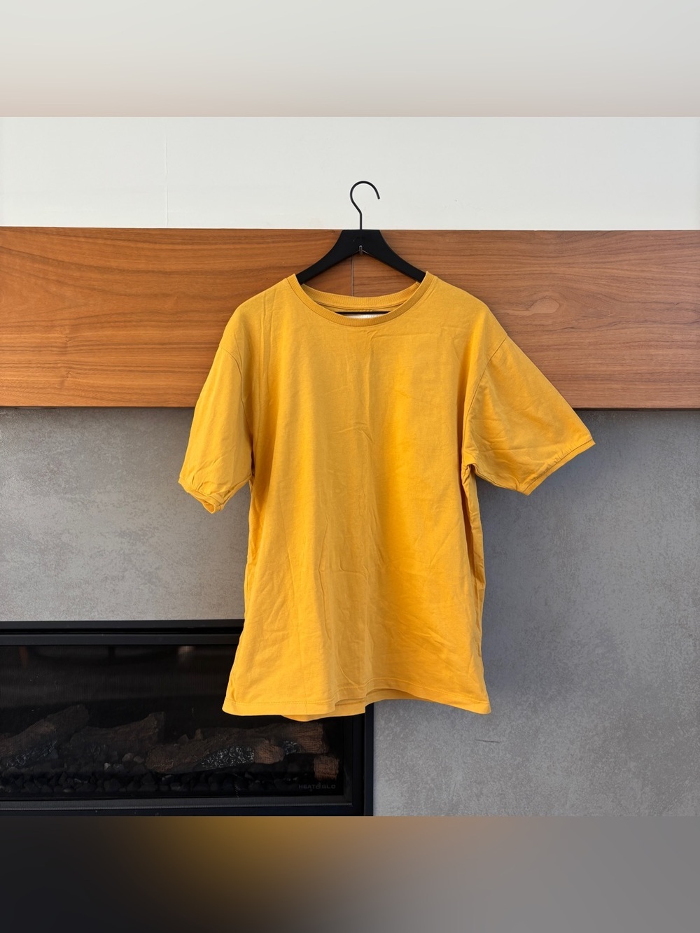 LA VESTE COTTON TEE SHIRT IN YELLOW MUSTARD, SIZE L